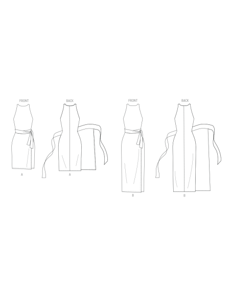 Patron Butterick 7040 K5 (36-44) - Robe cache-coeur sans manches