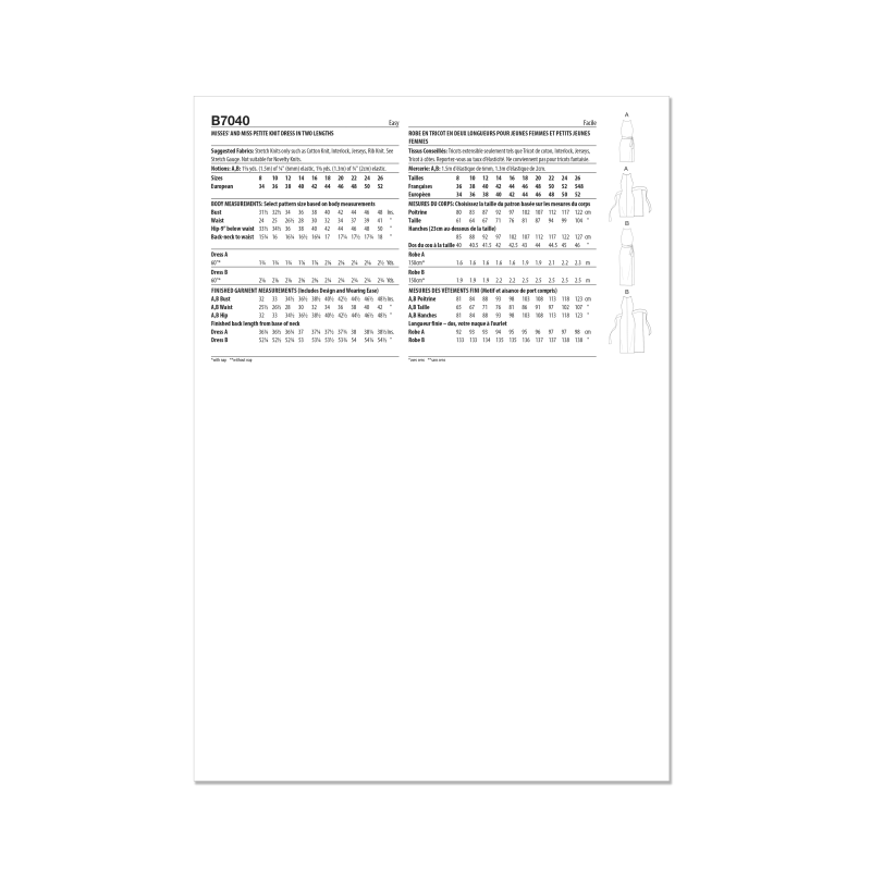 Patron Butterick 7040 Y5 (46-54) -...