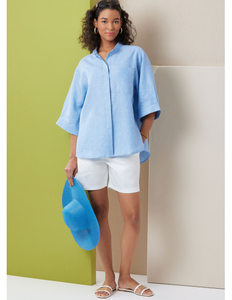 Patron Butterick 7041 AA (38-46) - Chemisier ample feminine