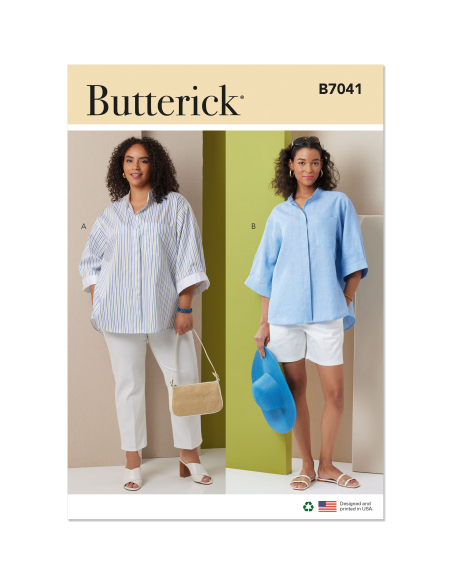 Patron Butterick 7041 AA (38-46) - Chemisier ample feminine
