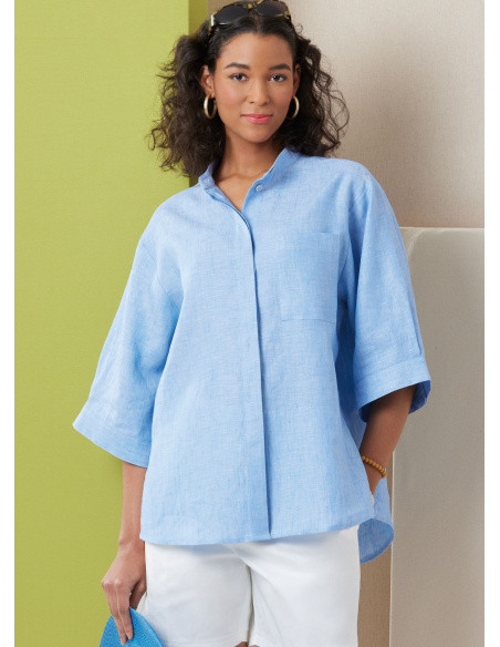 Patron Butterick 7041 AA (38-46) - Chemisier ample feminine