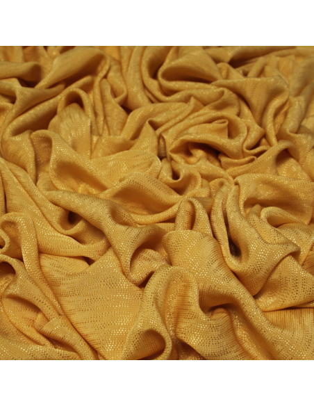 Satin 100% soie jacquard - Elise jaune orangé