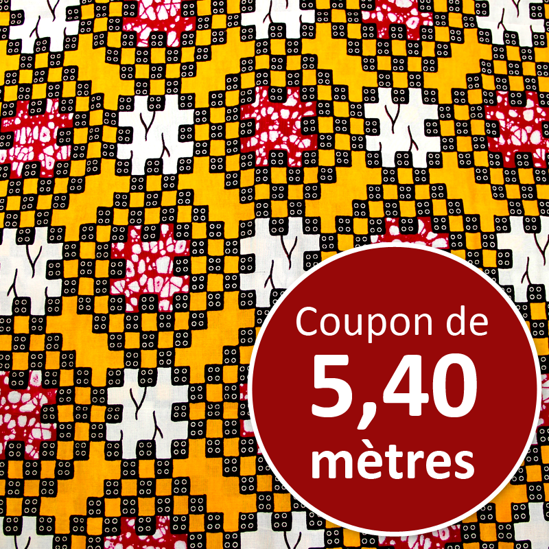 Tissu Africain WAX - Dominos (coupon de 5,40 mètres)