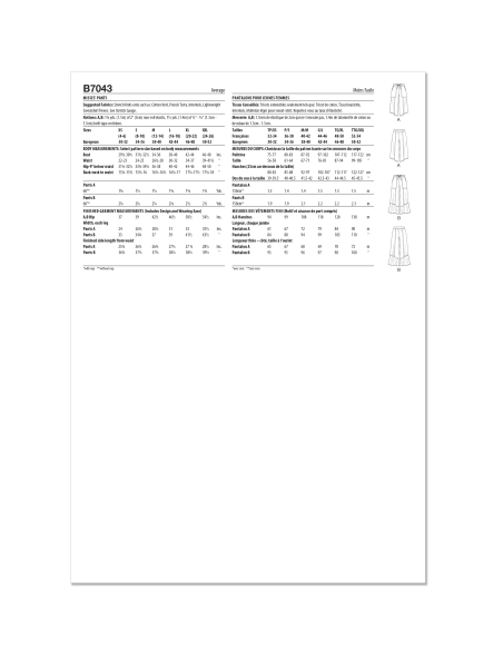 Patron Butterick  7043 (34-52) - Pantalon pull‑on décontracté