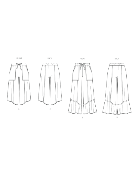 Patron Butterick  7043 (34-52) - Pantalon pull‑on décontracté