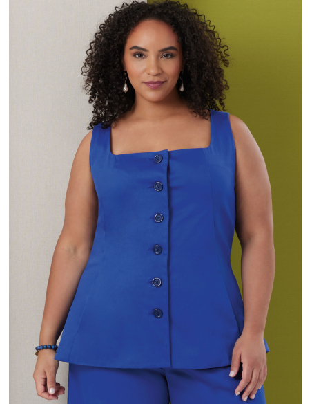 Patron Butterick 7046 AA (38-46) - Top sans manches et pantalon large