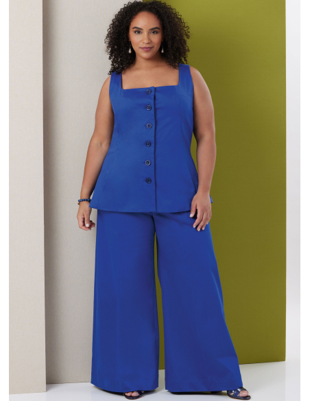 Patron Butterick 7046 AA (38-46) - Top sans manches et pantalon large