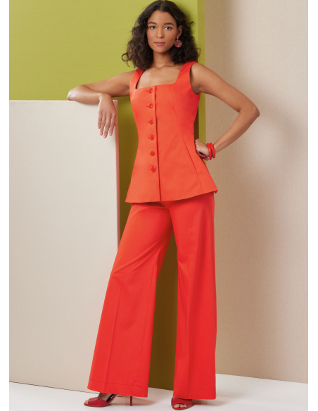 Patron Butterick 7046 BB (48-56) - Top sans manches et pantalon large