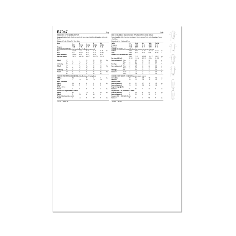 Patron Butterick 7047 (36-52) - Robe...