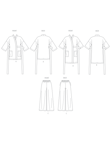 Patron Butterick 7047 (36-52) - Robe et pantalon coordonnés