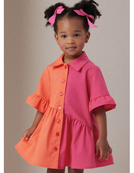 Patron Butterick 7049 (1/2-4) - Robe bébé boutonnée