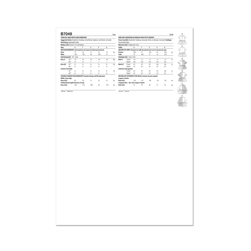 Patron Butterick 7049 (1/2-4) - Robe...