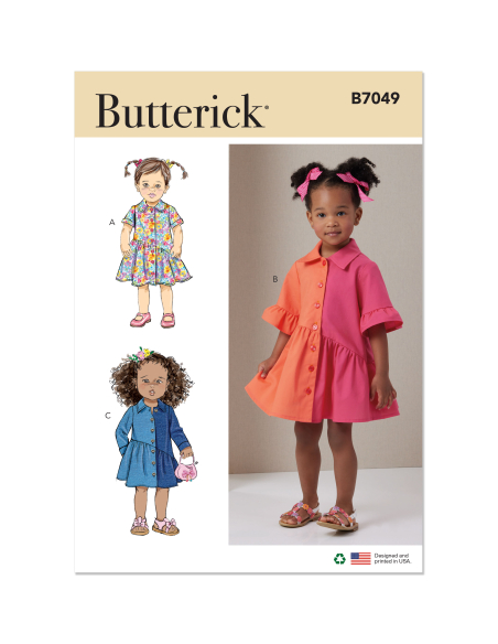 Patron Butterick 7049 (1/2-4) - Robe bébé boutonnée
