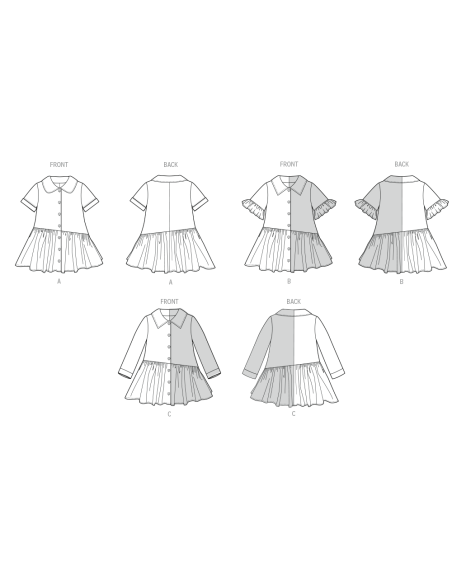 Patron Butterick 7049 (1/2-4) - Robe bébé boutonnée