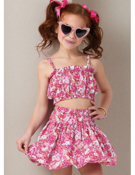 Patron Butterick 7050 (3-8) - Ensemble top volanté et jupe circle