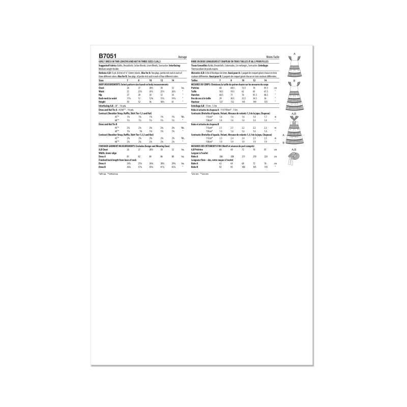 Patron Butterick 7051 (7-14) - Robe à...