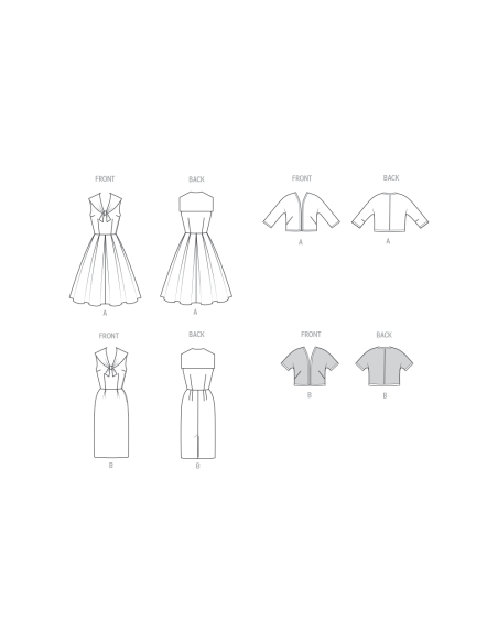 Patron Butterick 7052 K5 (36-44) - Robe et veste rétro années 60