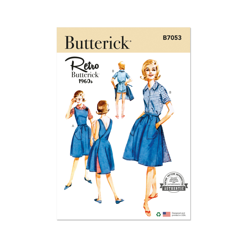Patron Butterick 7053 H5 (34-42) - Ensemble vintage 1960