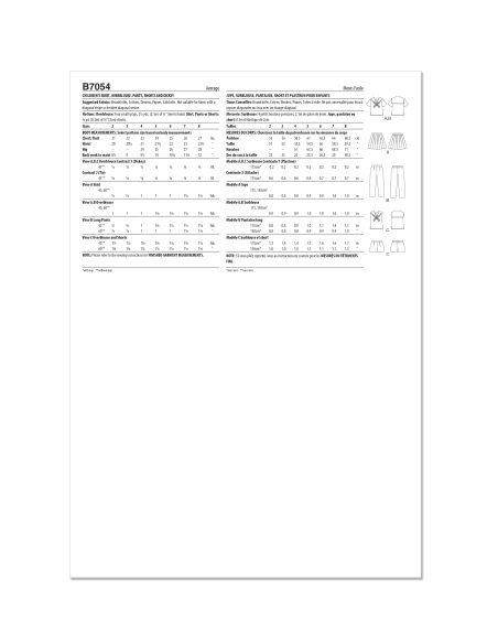 Patron Butterick 7054 CC (2-4) - Ensemble enfant années 60