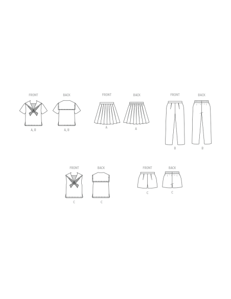 Patron Butterick 7054 CKK (5-8) - Ensemble enfant années 60