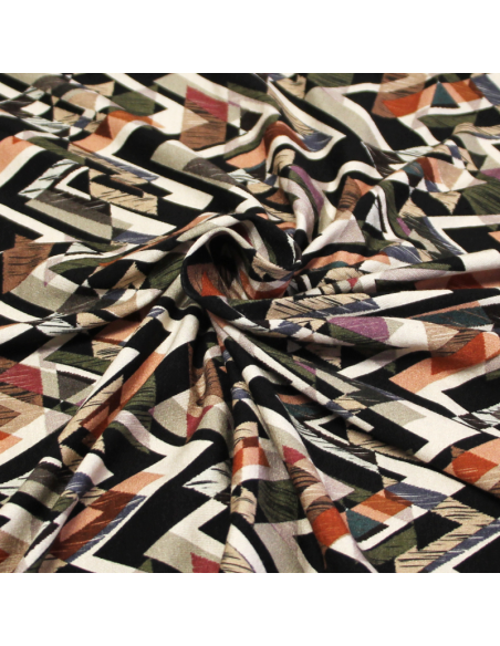 Jersey viscose & élasthanne - Chevron multicolore