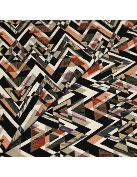 Jersey viscose & élasthanne - Chevron multicolore