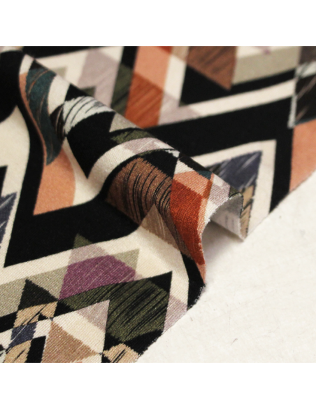 Jersey viscose & élasthanne - Chevron multicolore