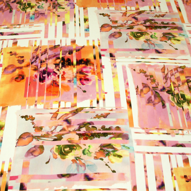 Jersey viscose & élasthanne - Flower sunset