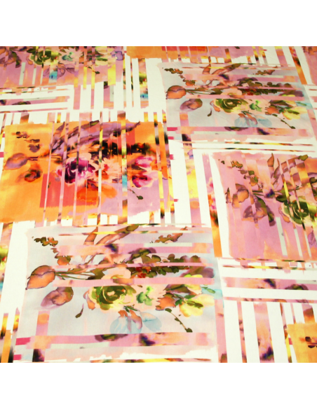 Jersey viscose & élasthanne - Flower sunset