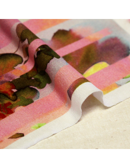 Jersey viscose & élasthanne - Flower sunset