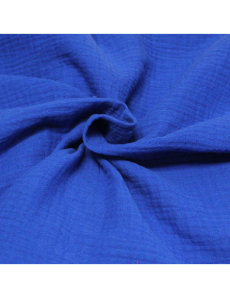 Double gaze 100% coton - Bleu
