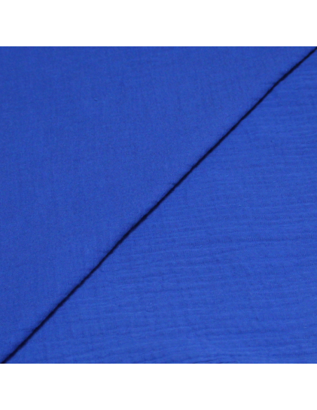 Double gaze 100% coton - Bleu
