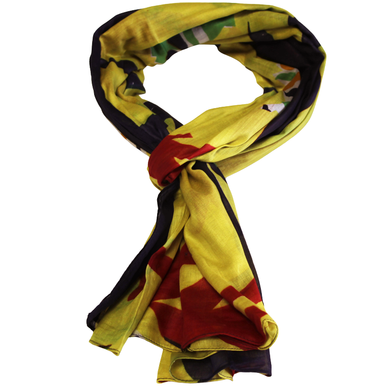 Paréo 100% coton - Poisson fond jaune