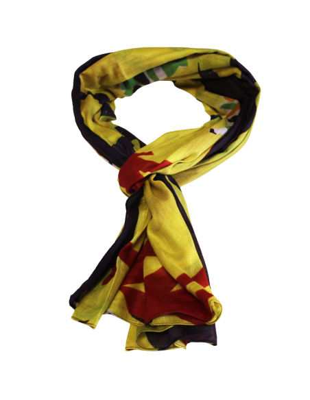 Paréo 100% coton - Poisson fond jaune