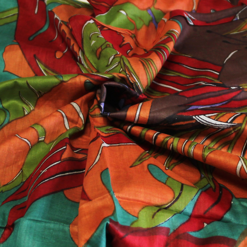 Paréo 100% coton - Perroquet fond vert