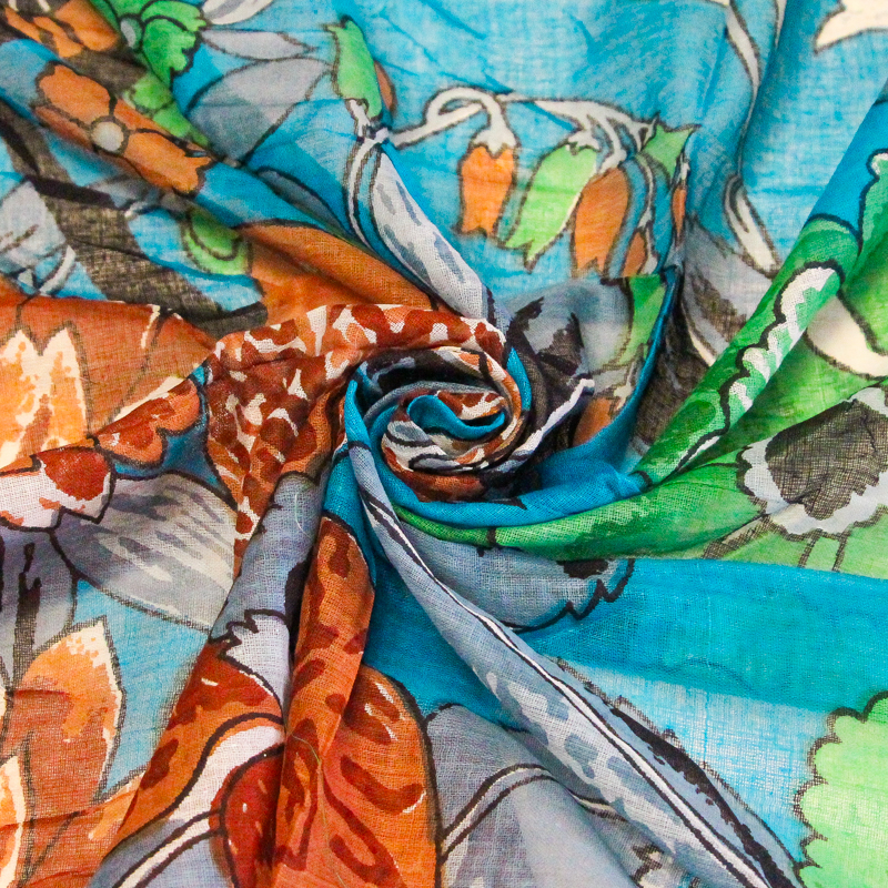 Paréo 100% coton - Papillon & fleur...