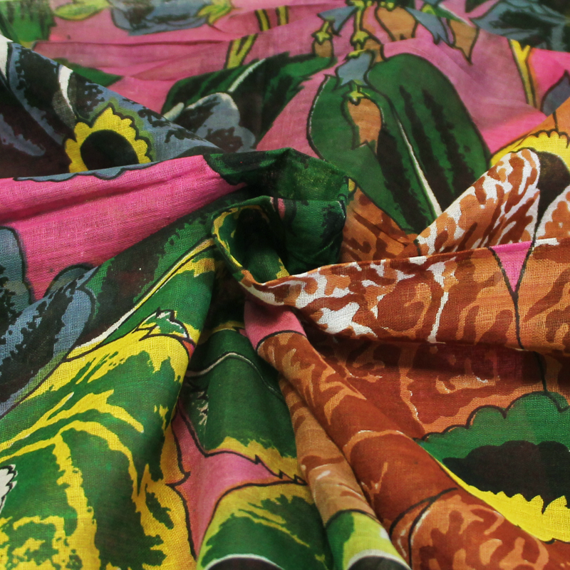 Paréo 100% coton - Papillon & fleur...