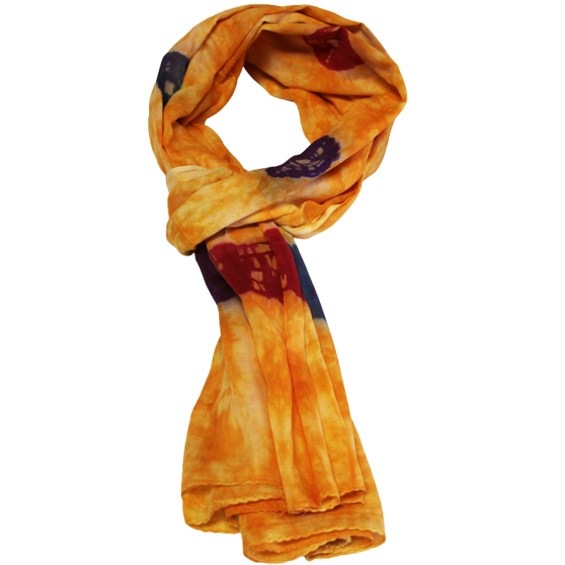 Paréo 100% coton - Tie and dye orange...