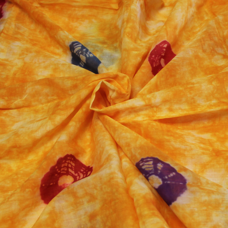 Paréo 100% coton - Tie and dye orange...