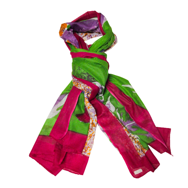 Paréo 100% coton - Poisson fond vert