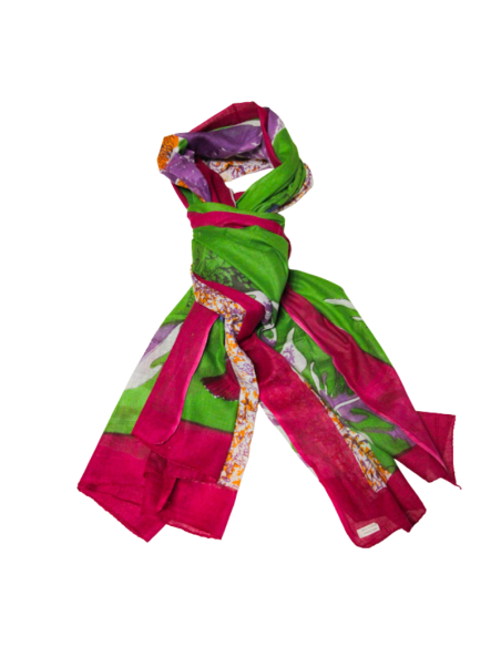 Paréo 100% coton - Poisson fond vert