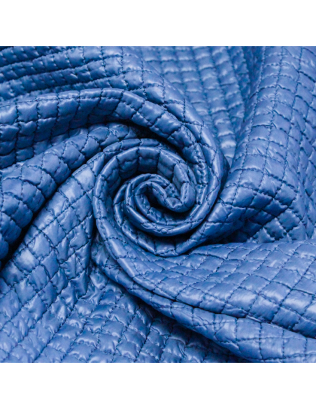 Tissu matelassé - Carreaux bleu