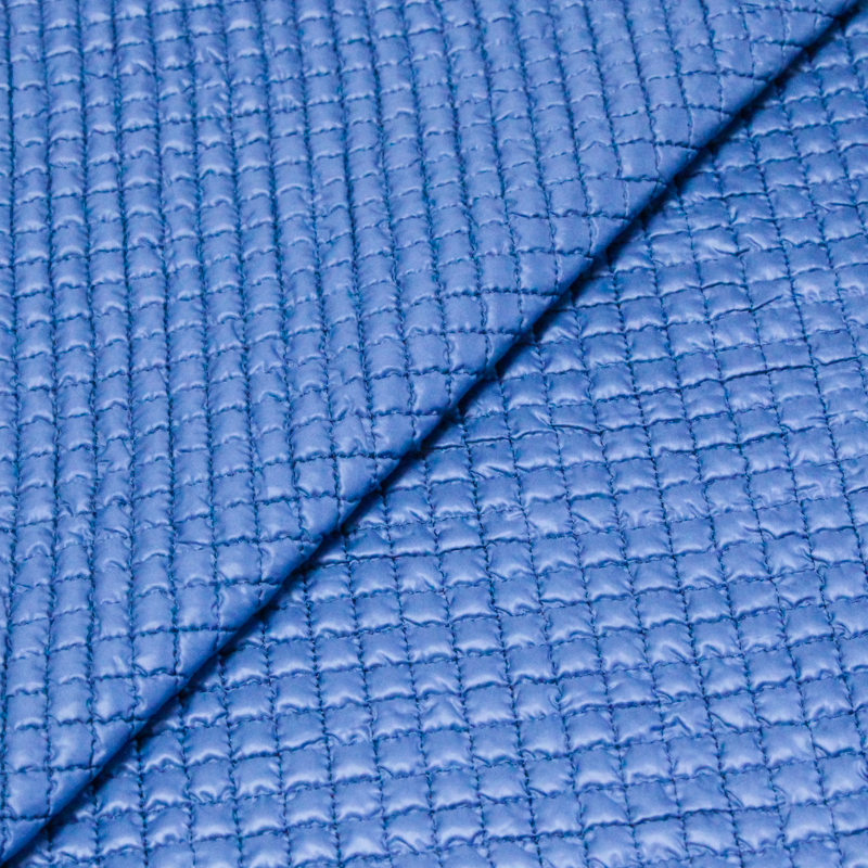 Tissu matelassé - Carreaux bleu