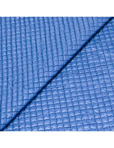 Tissu matelassé - Carreaux bleu