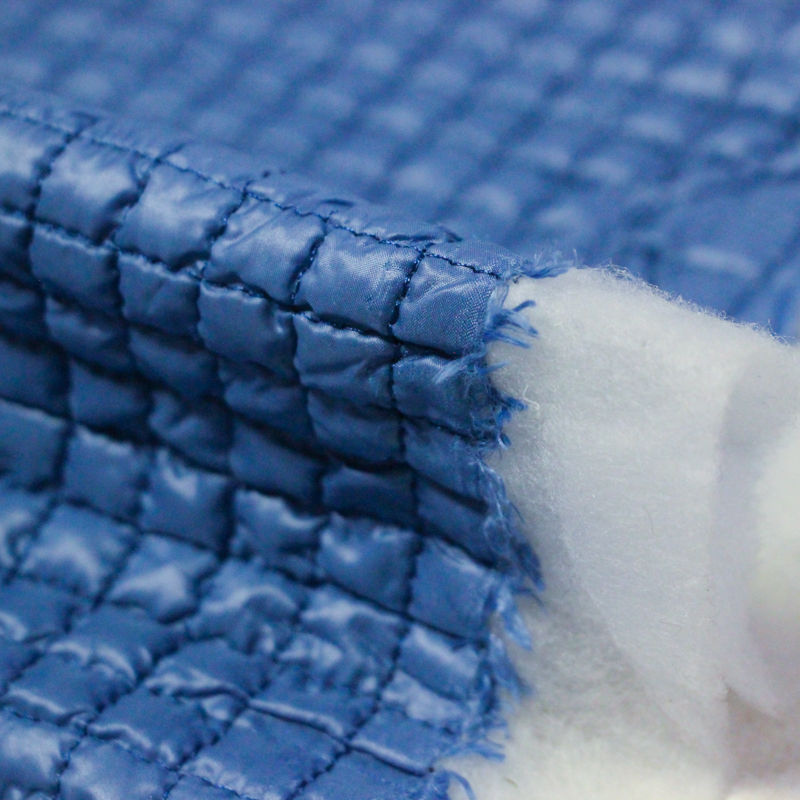 Tissu matelassé - Carreaux bleu