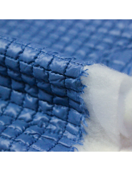 Tissu matelassé - Carreaux bleu