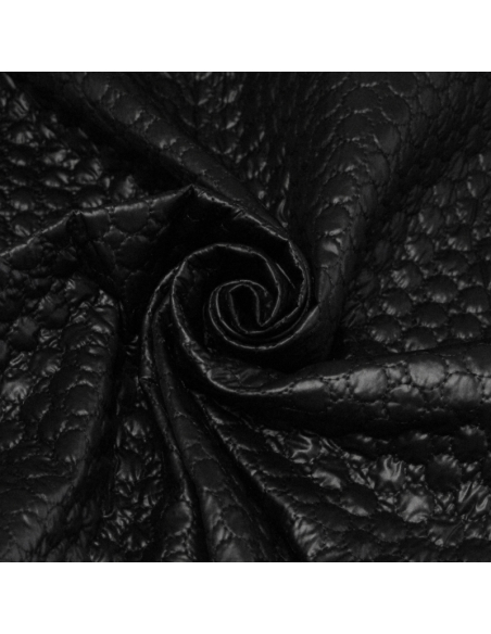 Tissu matelassé - Ronds noir
