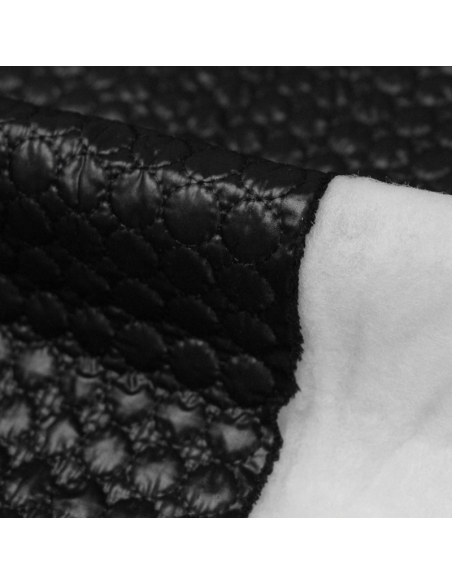 Tissu matelassé - Ronds noir