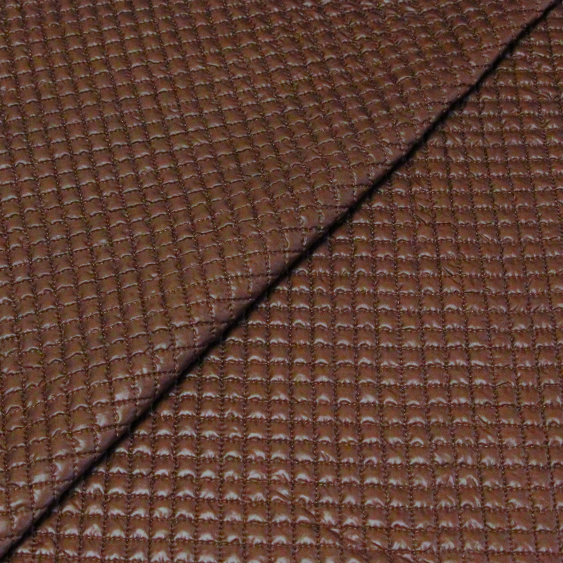Tissu matelassé - Carreaux marron