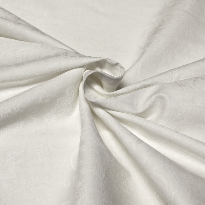 Jacquard 100% coton - Fleuri blanc...